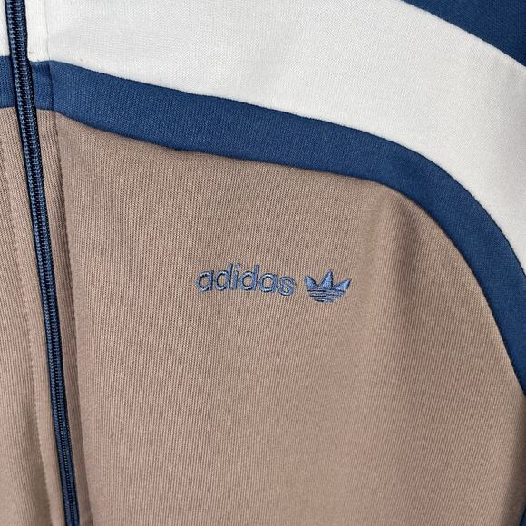 VTG Adidas Track Jacket Mens Small Blue Gray Trefoil Full Zip 80s Colorblock - Picture 4 of 10